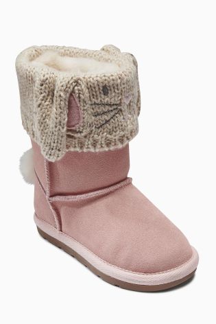 Knit Bunny Pull-On Boots (Younger Girls)